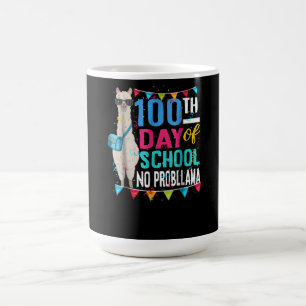 Llama Gift 100 Days Of School No Prob Llama Coffee Mug