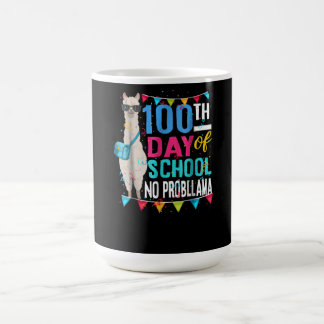 Llama Gift | 100 Days Of School No Prob Llama Coffee Mug