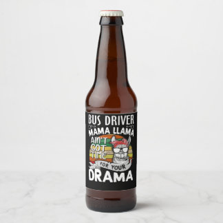 Llama Gift | Bus Driver Mama Llama Beer Bottle Label