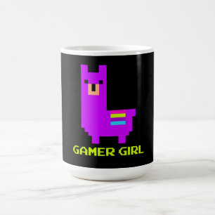 Llama Gift   Cute Alpaca Llama Gamer Girl 8-Bit Coffee Mug