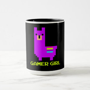 Llama Gift   Cute Alpaca Llama Gamer Girl 8-Bit Mug