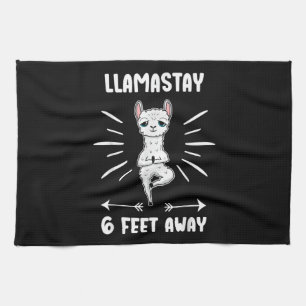 Llama Gift   Funny Llama Stay 6 Feet Away Tee Tea Towel