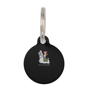 Llama Gift   Llama And Dog Together Sing Pet Tag
