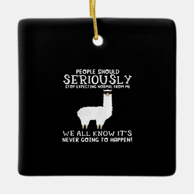 Llama Gift | People should seriously Ceramic Ornament (Front)