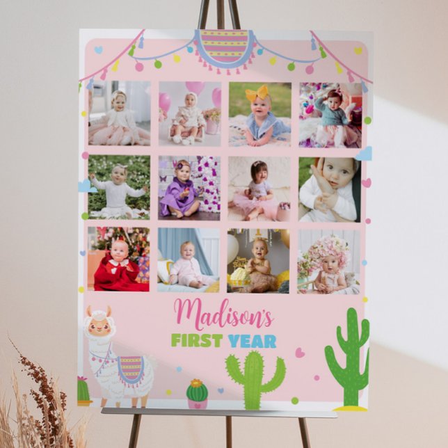 Llama Girl 1st Birthday Milestone Sign (Creator Uploaded)