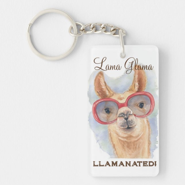 "LLAMA GLAMA" KEY RING (Front)