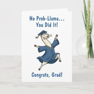 Llama Graduation Card