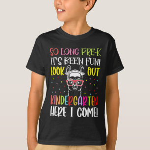 Llama Graduation So Long Pre-k It's Been Fun Look  T-Shirt