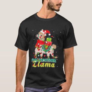 Llama Grandmother Wear Santa Hat Xmas Pajama Outfi T-Shirt