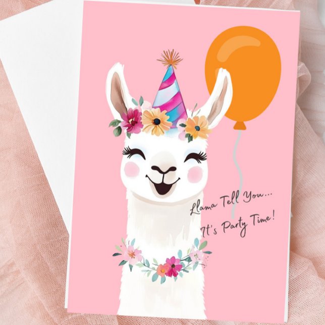 Llama Greeting Card “Llama Tell You…”  (Cute Llama Blank Greeting Card)