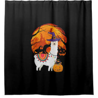 Llama | Halloween Costume For  Kids Llama Pumpkin Shower Curtain