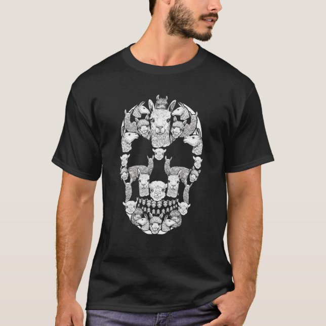 Llama Halloween Skull Costumes Mens Womens Kids T-Shirt (Front)