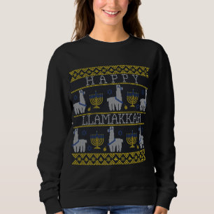 Llama Hanukkah Funny Ugly Christmas Sweater Happy