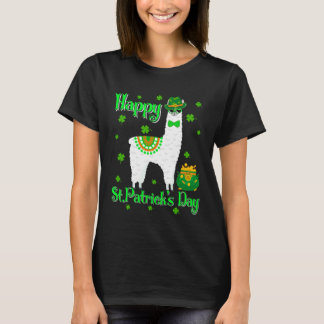 Llama Happy St Patrick s Day Irish Shamrock Lucky T-Shirt