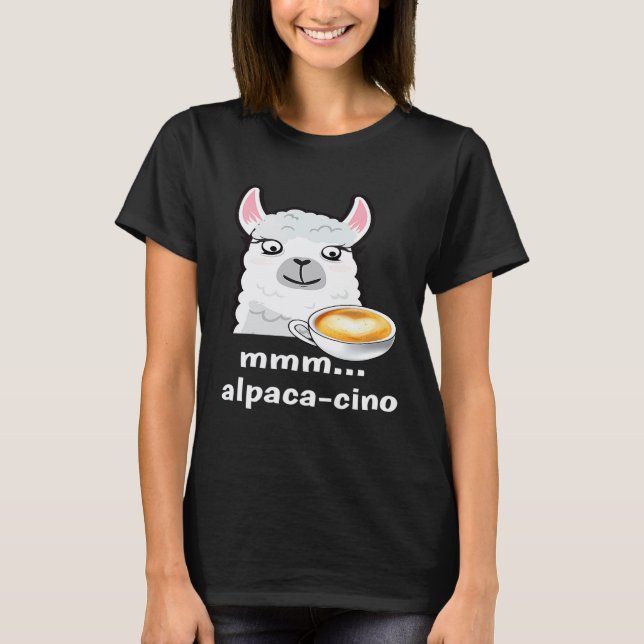 LLAMA HAVING A CUP OF MATCHA TEA T-Shirt (Front)