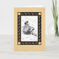 Llama Herder on Tan Blank Personalise Card