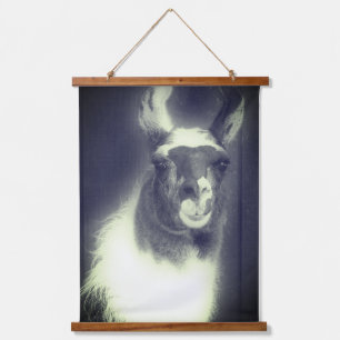 Llama In Black And White Animal Hanging Tapestry