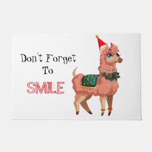 llama in Christmas       Doormat