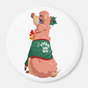 llama in Christmas     Magnet