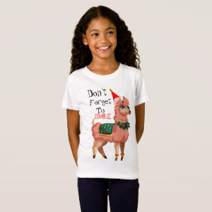 llama in Christmas T-Shirt