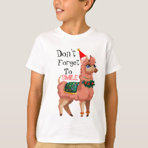 llama in Christmas T-Shirt