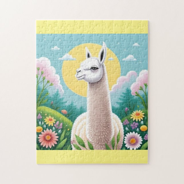 Llama In Garden Jigsaw Puzzle (Vertical)
