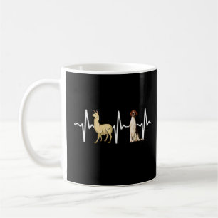 Llama Irish Red And White Setter Heartbeat Dog Coffee Mug