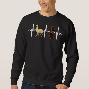 Llama Irish Setter Heartbeat Dog Sweatshirt