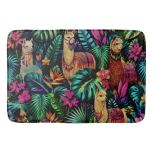 Llama Jungle Dreams Seamless Surface Pattern Bath Mat