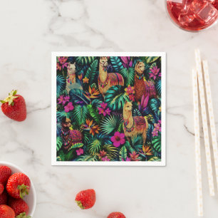 Llama Jungle Dreams Seamless Surface Pattern Napkin