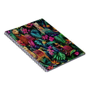 Llama Jungle Dreams Seamless Surface Pattern Notebook
