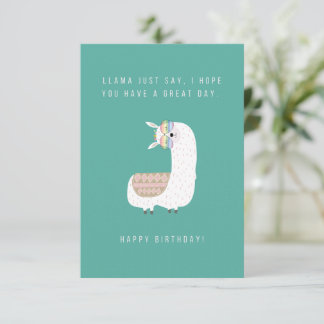 Llama Just Say Birthday Card