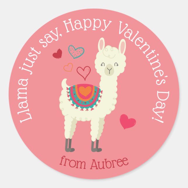 LLama Just Say Valentine Sticker (Front)
