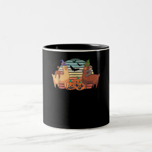 Llama Kawaii Llama Halloween Sunset Sloth Gift Two-Tone Coffee Mug