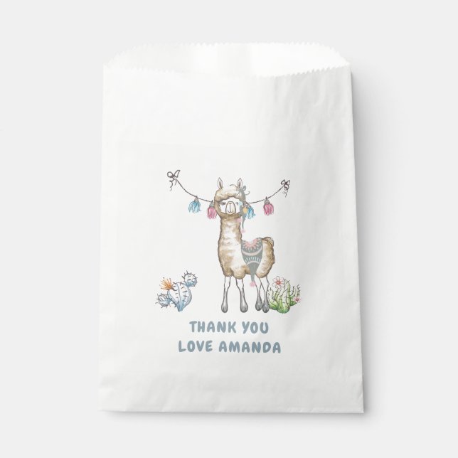 Llama Kids Birthday Party Favour Bags (Front)