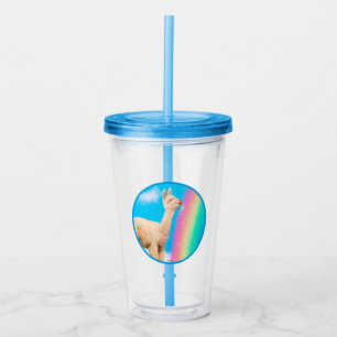 Llama Licking Rainbow Acrylic Tumbler