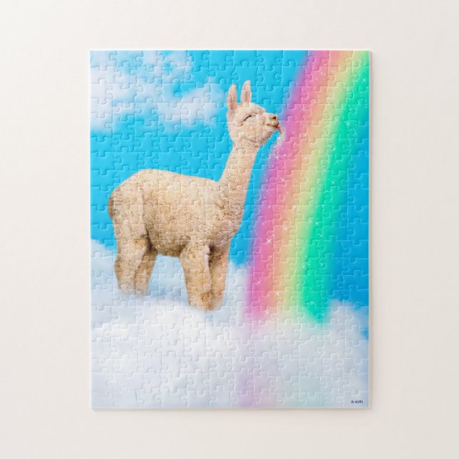 Llama Licking Rainbow Jigsaw Puzzle (Vertical)