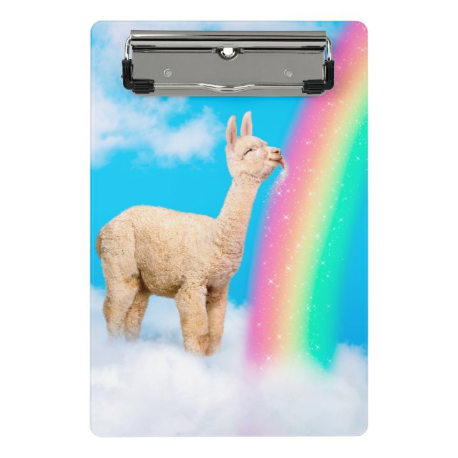 Llama Licking Rainbow Mini Clipboard (Front)