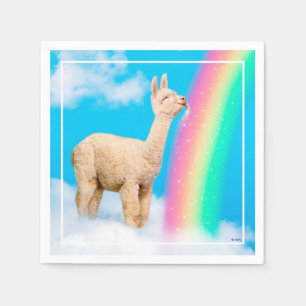 Llama Licking Rainbow Napkin