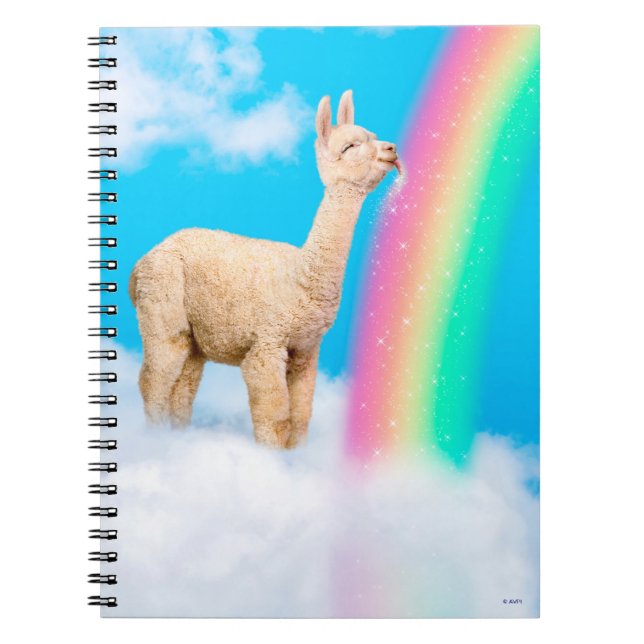 Llama Licking Rainbow Notebook (Front)