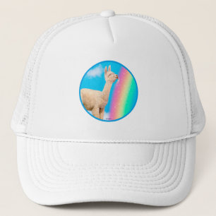 Llama Licking Rainbow Trucker Hat