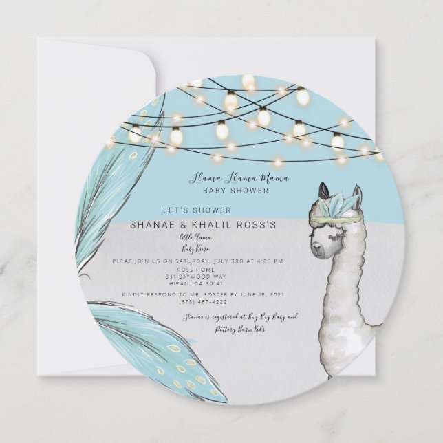 LLAMA LLAMA MAMA  Baby Shower Invitation (Front)