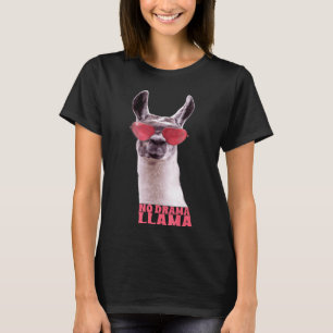 Llama Llama With Glasses No Drama Llama T-Shirt