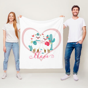 Llama Llove  Fleece Blanket