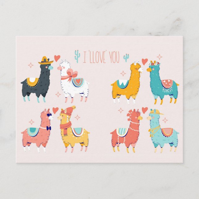 Llama Llove Postcard (Front)