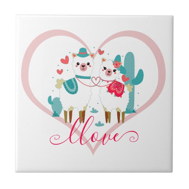Llama Llove  Tile (Front)