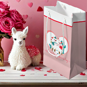 Llama Llove Valentine  Small Gift Bag