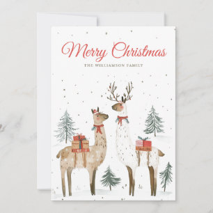 Llama Love Christmas Holiday Card