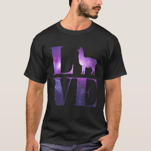 Llama Love Cool Outer Space Design T-Shirt