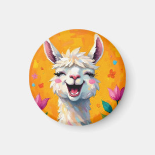 Llama Love in Bloom Magnet